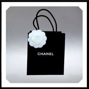 CHANEL SMALL EMPTY BOX WITH WHITE CAMELLIA FLOWER